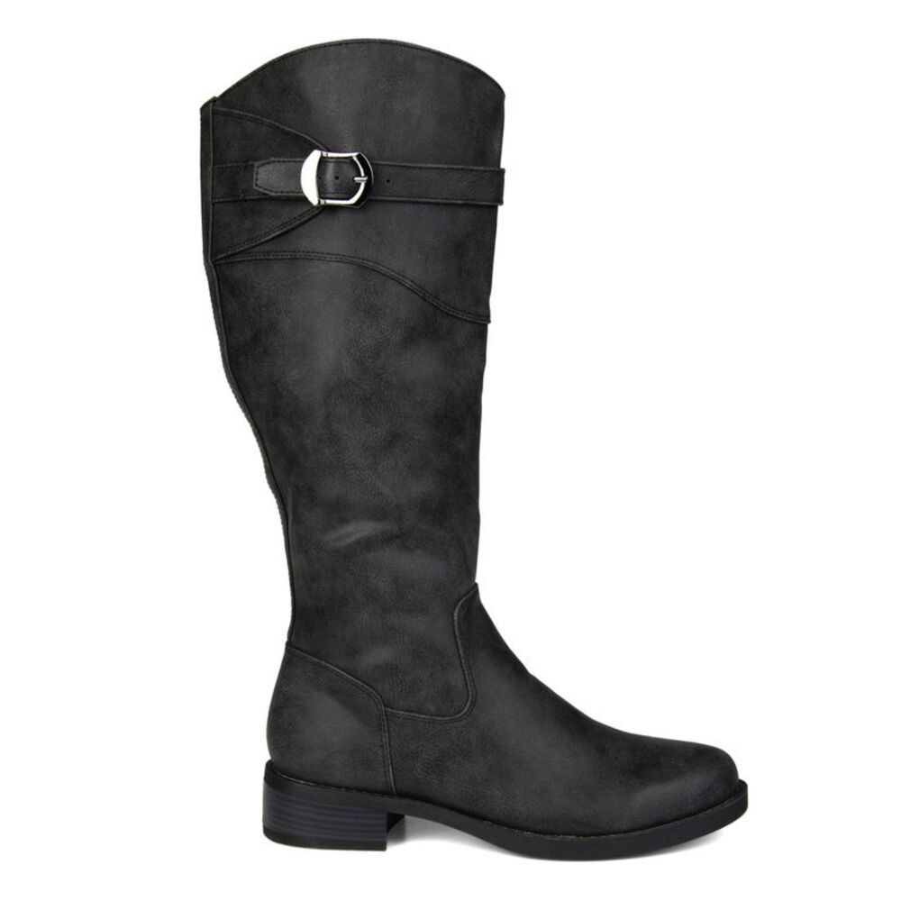 JOURNEE COLLECTION Womens Gray Brooklyn Almond Block Heel Riding Boot 8.5 XWC